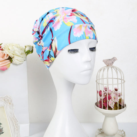 2019 Sexy Swimming Cap Womens Long Hair Swim Hat  Outdoor activities Solid Cap  Bathing  Drape Stretch Sports Seaside Fold Girls