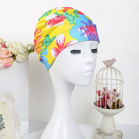 2019 Sexy Swimming Cap Womens Long Hair Swim Hat  Outdoor activities Solid Cap  Bathing  Drape Stretch Sports Seaside Fold Girls