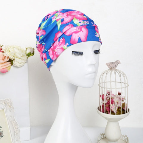 2019 Sexy Swimming Cap Womens Long Hair Swim Hat  Outdoor activities Solid Cap  Bathing  Drape Stretch Sports Seaside Fold Girls