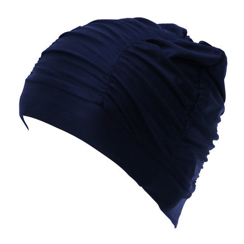 2019 Sexy Swimming Cap Womens Long Hair Swim Hat  Outdoor activities Solid Cap  Bathing  Drape Stretch Sports Seaside Fold Girls