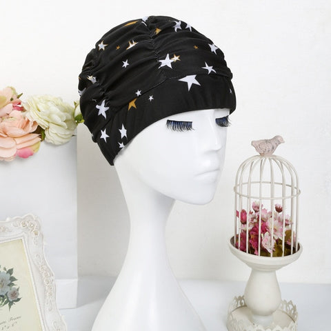 2019 Sexy Swimming Cap Womens Long Hair Swim Hat  Outdoor activities Solid Cap  Bathing  Drape Stretch Sports Seaside Fold Girls