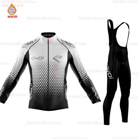Cycling Jersey 2020 Pro Team Ekoi Winter Fleece Cycling Clothing MTB Cycling Bib Pants Set Ropa Ciclismo Triathlon Cycling Kit