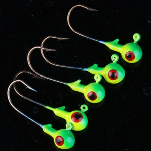 HENGJIA 5pcs 3.5g round lead head barbed single hooks bass hard metal jigs fishing tackles lures