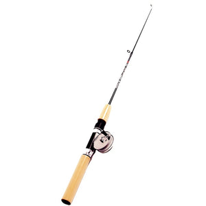 Winter Metal Fishing Reels Ice Fishing Rods Mini Flexible Elastic Carbon Bait Casting Rod Anti Slip Wood Color Handle 1pc