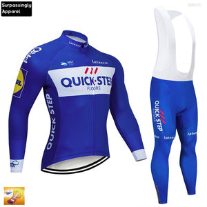 2019 Newest BLACK QUICK STEP Cycling Clothing Bike Jersey Mens Bicycle Clothes Autumn Team Cycling Jersey 9D Gel Bike Pants Set
