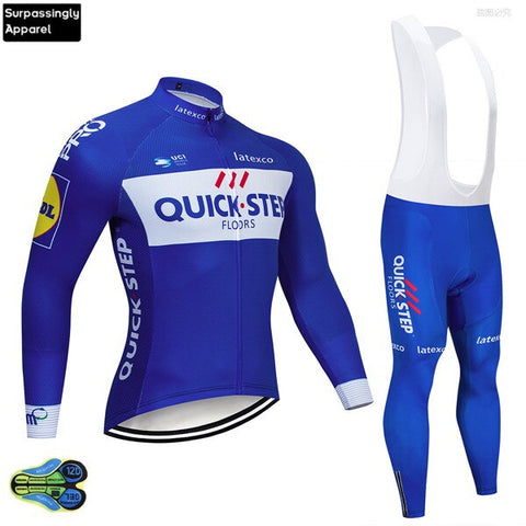 2019 Newest BLACK QUICK STEP Cycling Clothing Bike Jersey Mens Bicycle Clothes Autumn Team Cycling Jersey 9D Gel Bike Pants Set