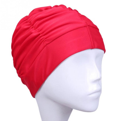 Free size Swimming Cap Long Hair Sports Swim Pool Hat Elastic Nylon Turban for Men & Women