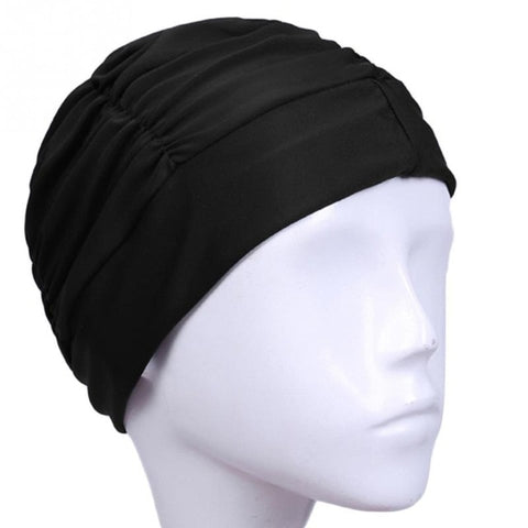 Free size Swimming Cap Long Hair Sports Swim Pool Hat Elastic Nylon Turban for Men & Women