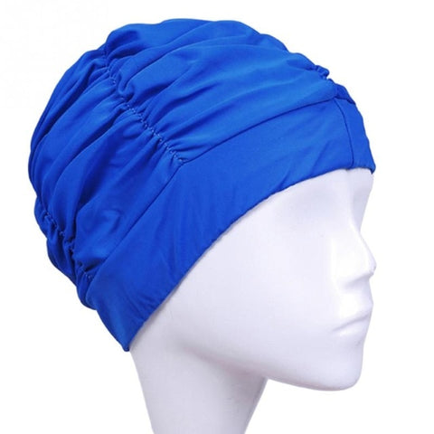 Free size Swimming Cap Long Hair Sports Swim Pool Hat Elastic Nylon Turban for Men & Women