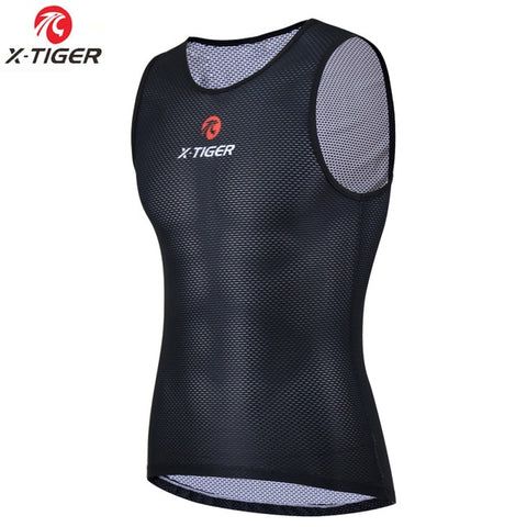 X-Tiger Men's Mesh Breathable Bike Cycling Jerseys Cycle Clothing Sleeveless Jersey Vest Compress Base Layer Underwear