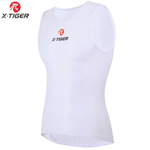 X-Tiger Men's Mesh Breathable Bike Cycling Jerseys Cycle Clothing Sleeveless Jersey Vest Compress Base Layer Underwear