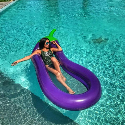 Summer Swimming Pool Floating Inflatable Eggplant  Mattress Swimming Ring Circle Island Cool Water Party Toy boia piscina ChildR