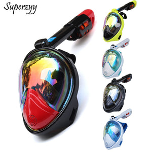 Diving Mask Underwater Scuba Anti Fog Full Face Diving Mask Snorkeling Set with Anti-skid Ring Snorkel 2018 New Arrival