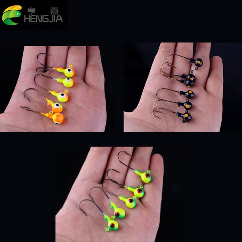 HENGJIA 5pcs 3.5g round lead head barbed single hooks bass hard metal jigs fishing tackles lures