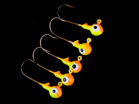 HENGJIA 5pcs 3.5g round lead head barbed single hooks bass hard metal jigs fishing tackles lures