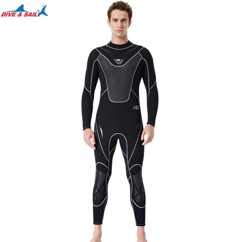 Full-body Men 3mm Neoprene Wetsuit Surfing Swimming Diving Suit Triathlon Wet Suit for Cold Water Scuba Snorkeling Spearfishing