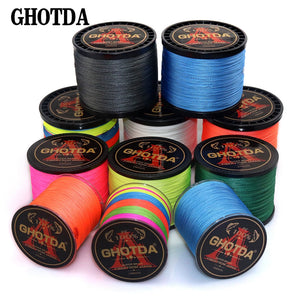 GHOTDA Braid Fishing line 300M 500M 1000M 4 Strands Multifilament Fishing Wire Carp Fishing 10-120lb