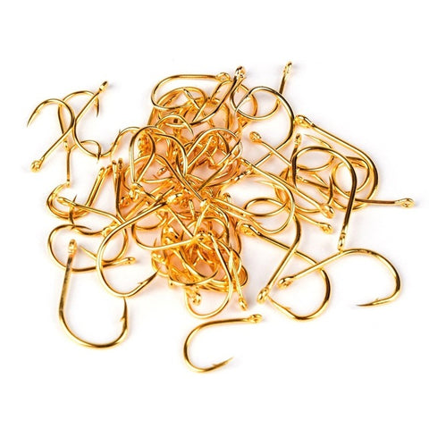 100Pcs/Box High Carbon Steel Gold/Silver Carp Fishing Bait 10 Mixed Sizes 3#-12#  Sharpened Ultrapoint Fishing Hook Set