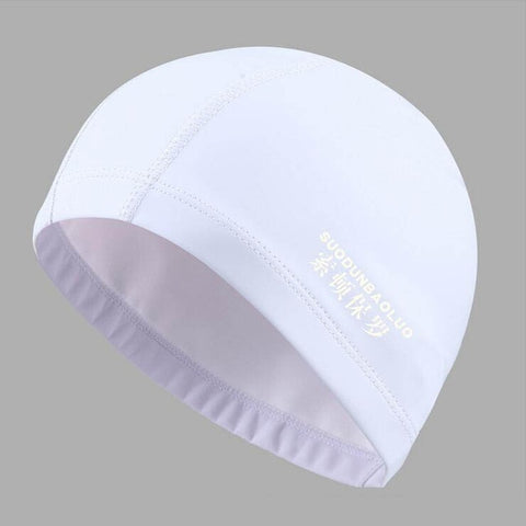 New 2019 Elastic Waterproof PU Fabric Protect Ears Long Hair Sports Swim Pool Hat Swimming Cap Free size for Men & Women Adults