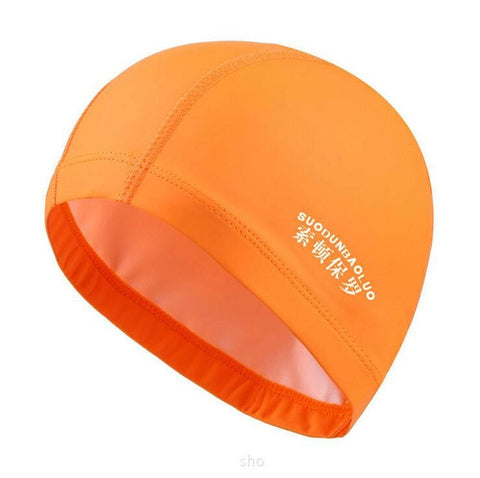 New 2019 Elastic Waterproof PU Fabric Protect Ears Long Hair Sports Swim Pool Hat Swimming Cap Free size for Men & Women Adults