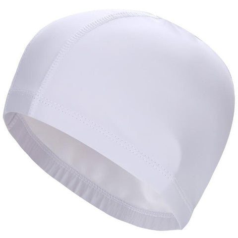 New 2019 Elastic Waterproof PU Fabric Protect Ears Long Hair Sports Swim Pool Hat Swimming Cap Free size for Men & Women Adults