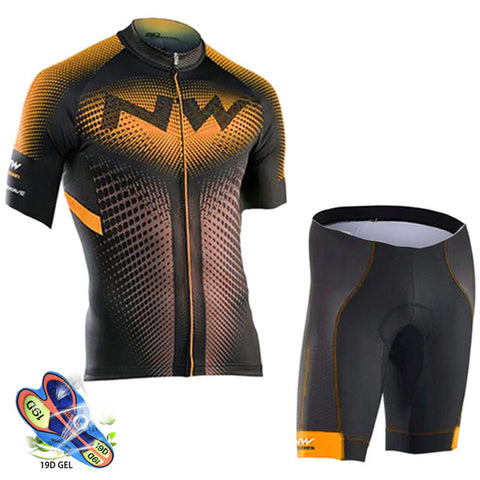 NW 2019 Summer Cycling Jersey Set Breathable Team Racing Sport Bicycle Jersey Mens Cycling Clothing Short Bike Jersey Northwave