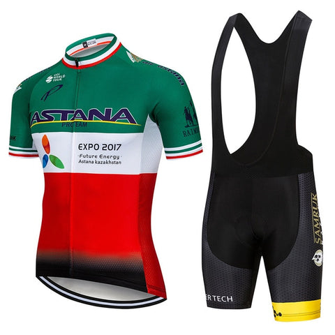 2019 Team ASTANA Cycling Clothing Set Mens Bicycle Maillot MTB Racing Ropa Ciclismo Summer Hombre Roupa Bike Jersey